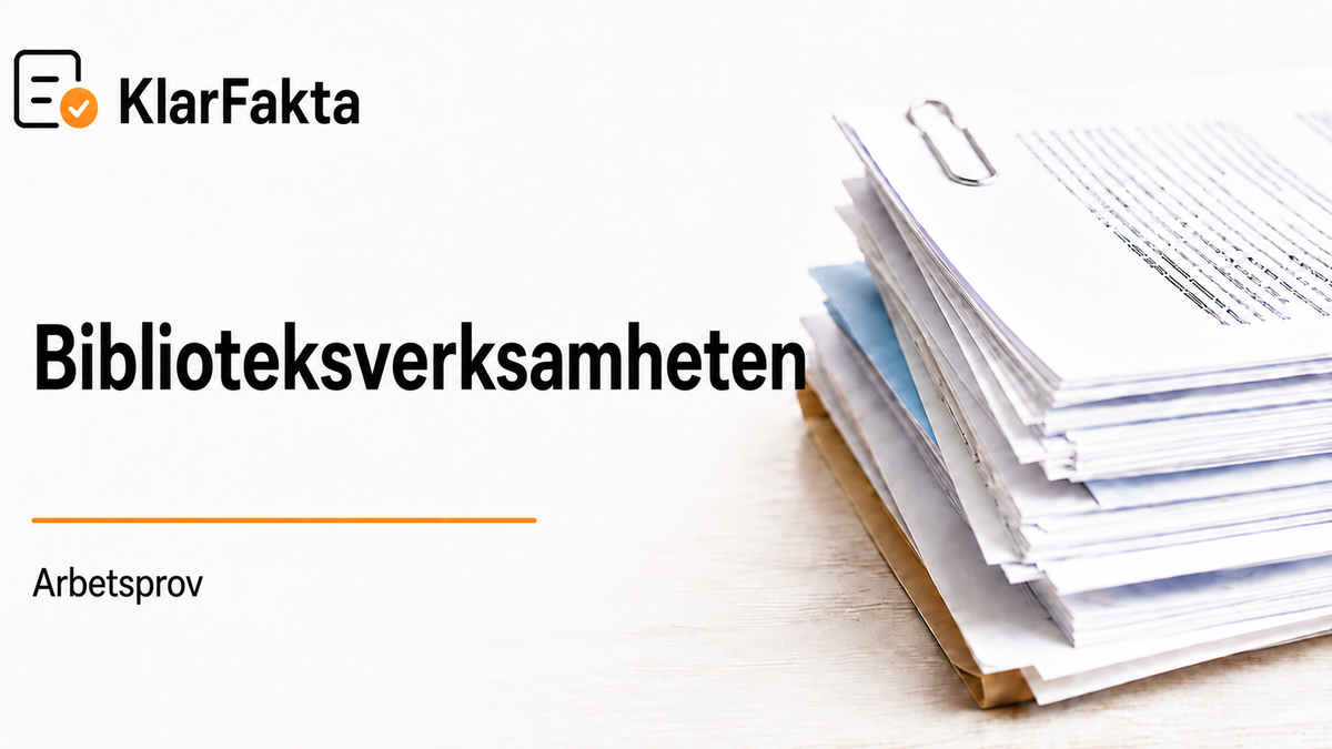 Arbetsprov: Biblioteksverksamheten
