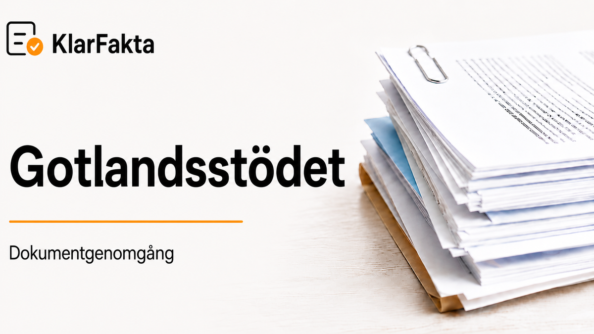 Trafikverkets kalkyler inför Gotlandsstödet
