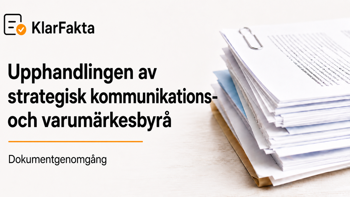 Upphandlingen av strategisk kommunikations- och varumärkesbyrå
