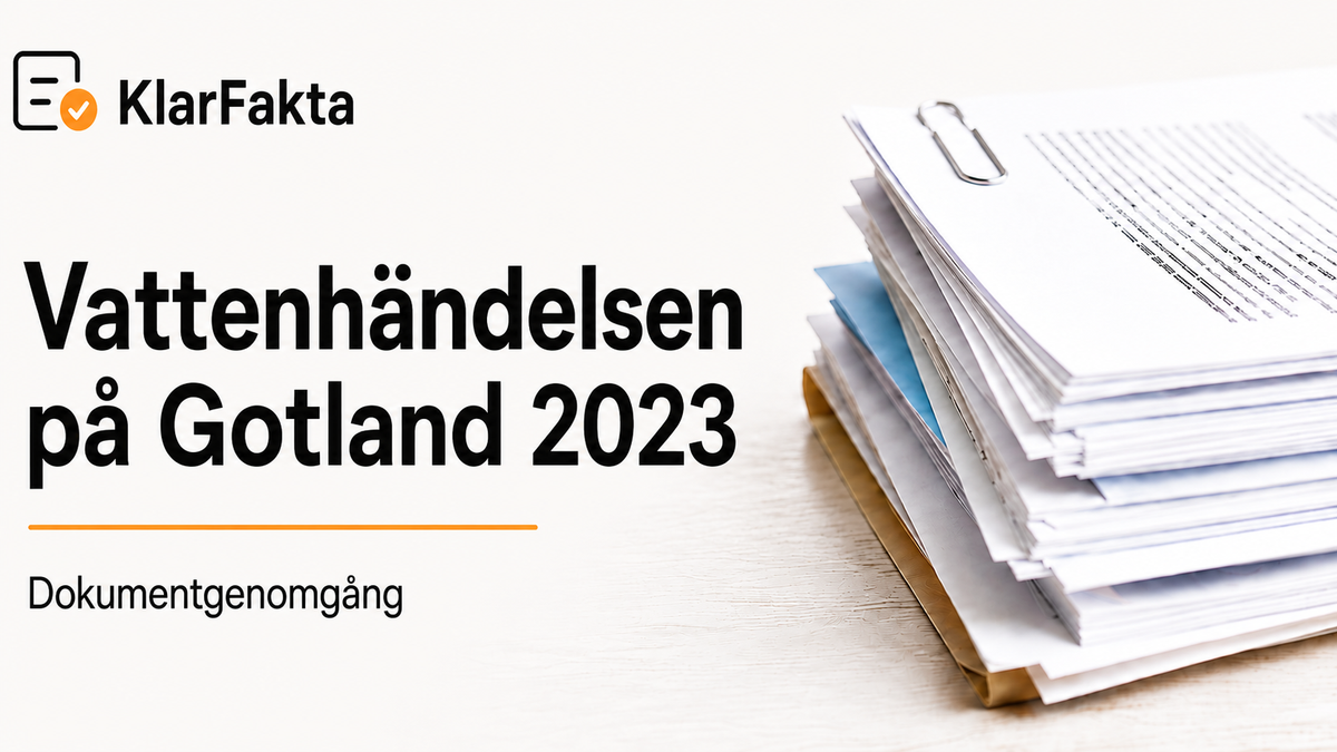 Vattenkrisen på Gotland 2023 – vad dokumentationen visar i praktiken