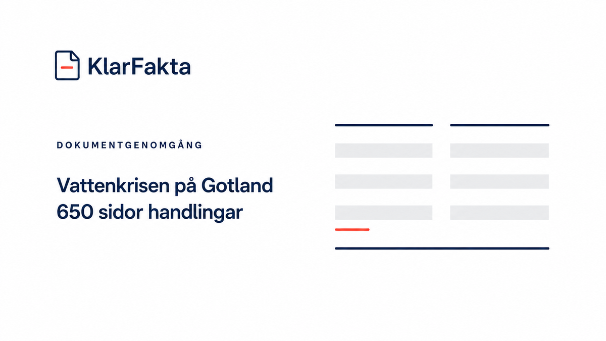 Hur KlarFakta arbetade med 650 sidor handlingar om vattenkrisen på Gotland