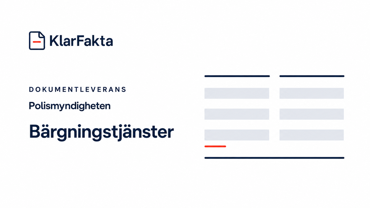 Polismyndigheten – bärgningstjänster