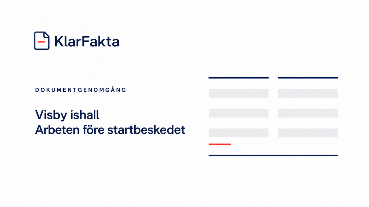 Arbeten vid Visby ishall påbörjades före startbeskedet