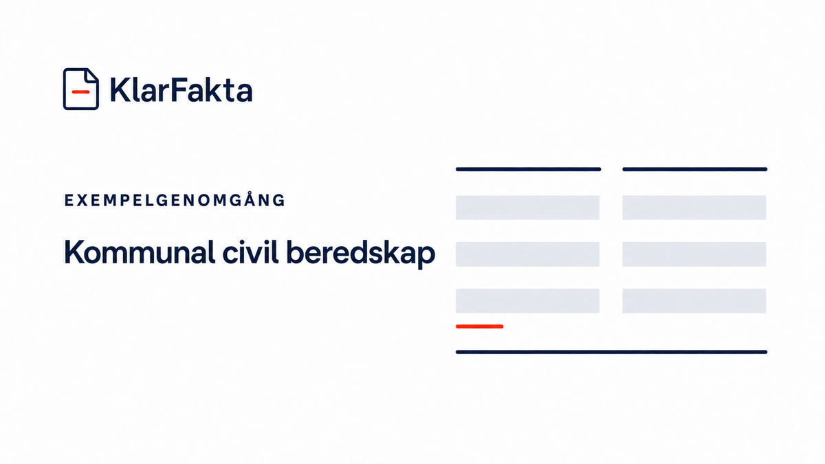 Kommunal civil beredskap – från planering till upphandling