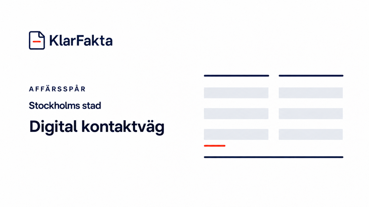 Stockholms stad – gemensam digital kontaktväg till socialtjänsten