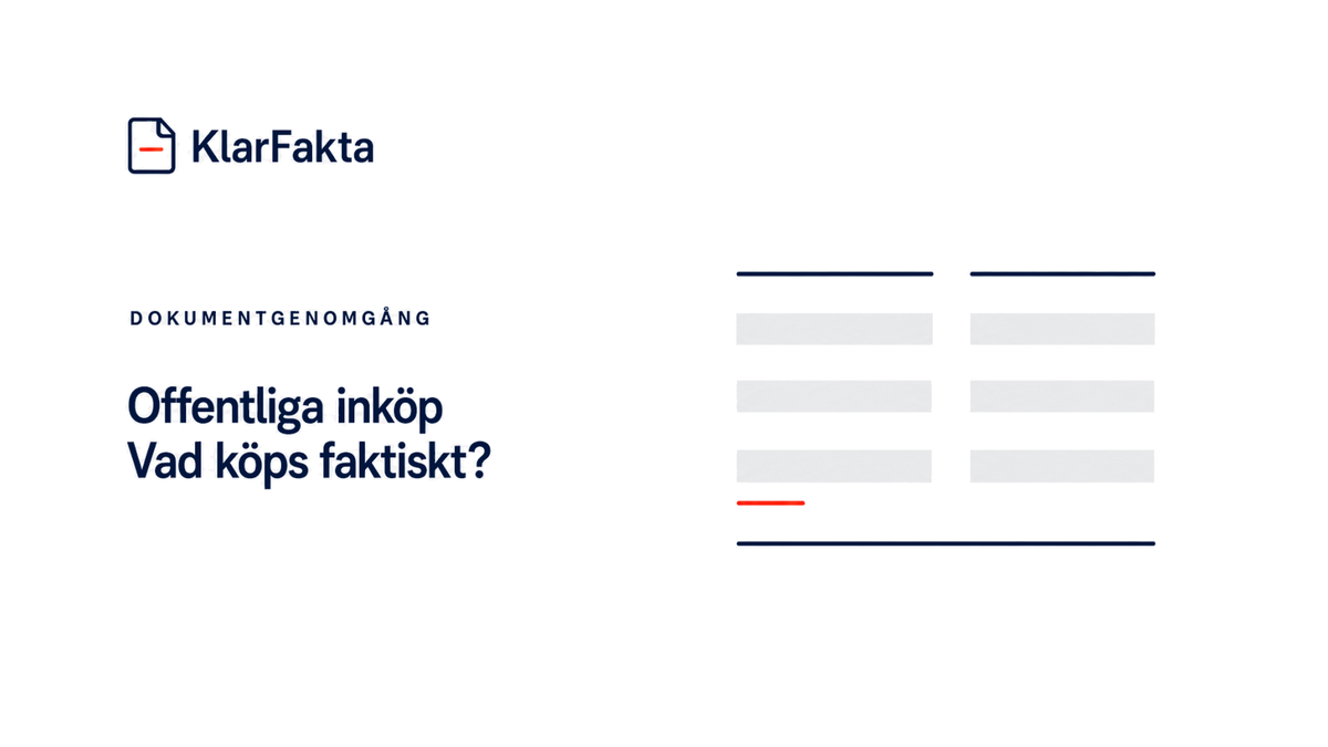 När offentlig sektor behöver veta vad den faktiskt köper