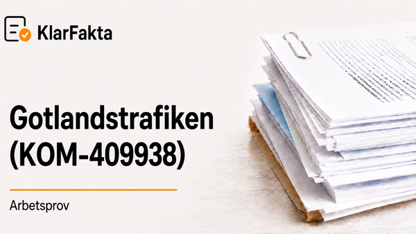 Arbetsprov: Gotlandstrafiken