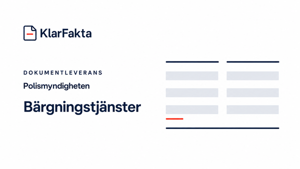 Polismyndigheten – bärgningstjänster