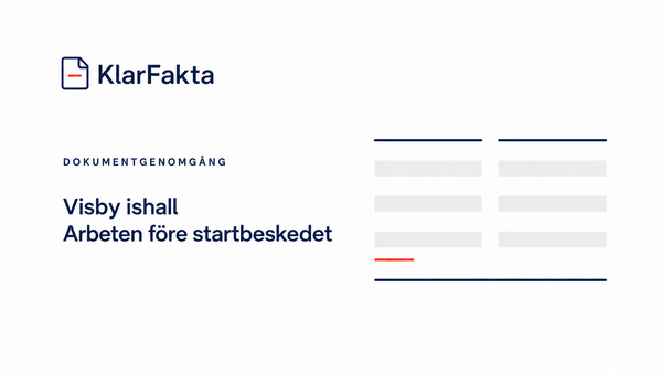 Arbeten vid Visby ishall påbörjades före startbeskedet