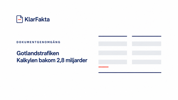 Kalkylen bakom 2,8 miljarder för Gotlandstrafiken