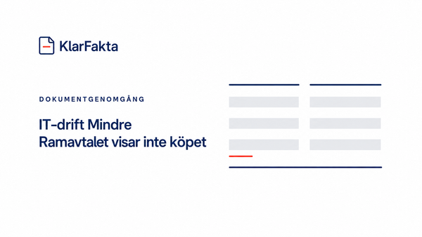 IT-drift Mindre: ramavtalet visar inte det konkreta köpet