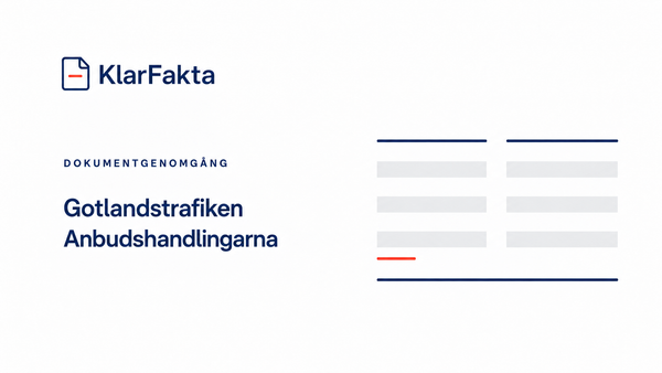 Anbudshandlingarna bakom Gotlandstrafikens upphandling