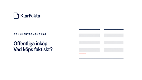 När offentlig sektor behöver veta vad den faktiskt köper