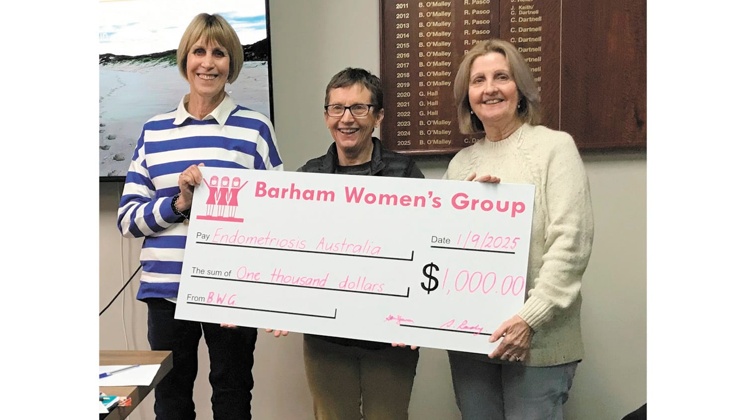 Barham Women’s Group Donate to Great Cause