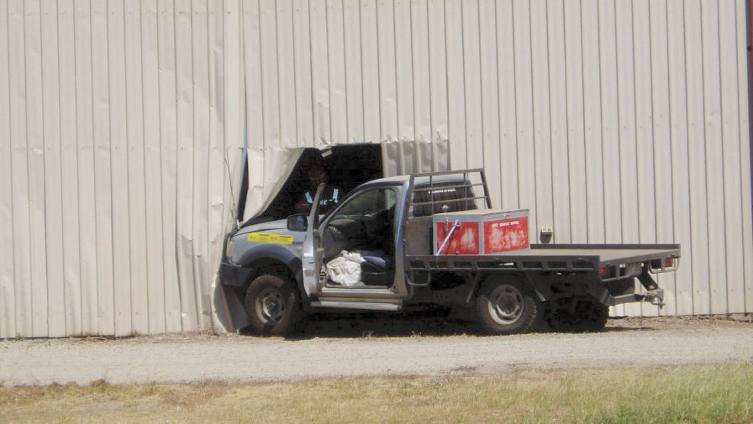Ute Takes Out Wall