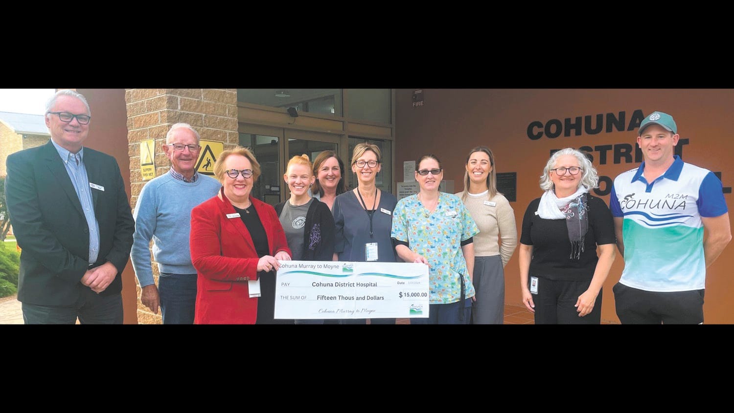 Relay passes cheque to hospital
