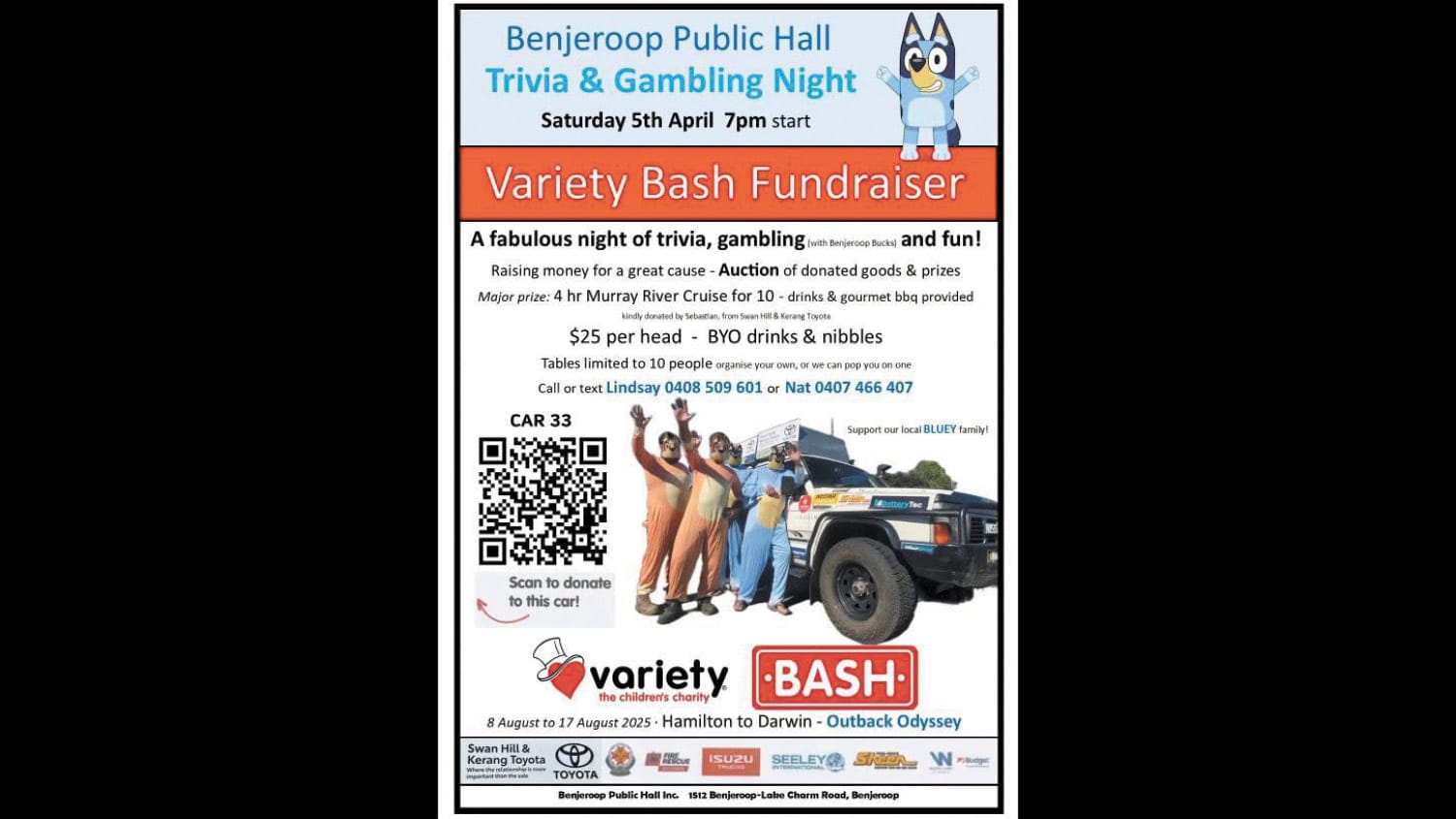 Benjeroop Trivia ‘n’ Gambling Night This Saturday!