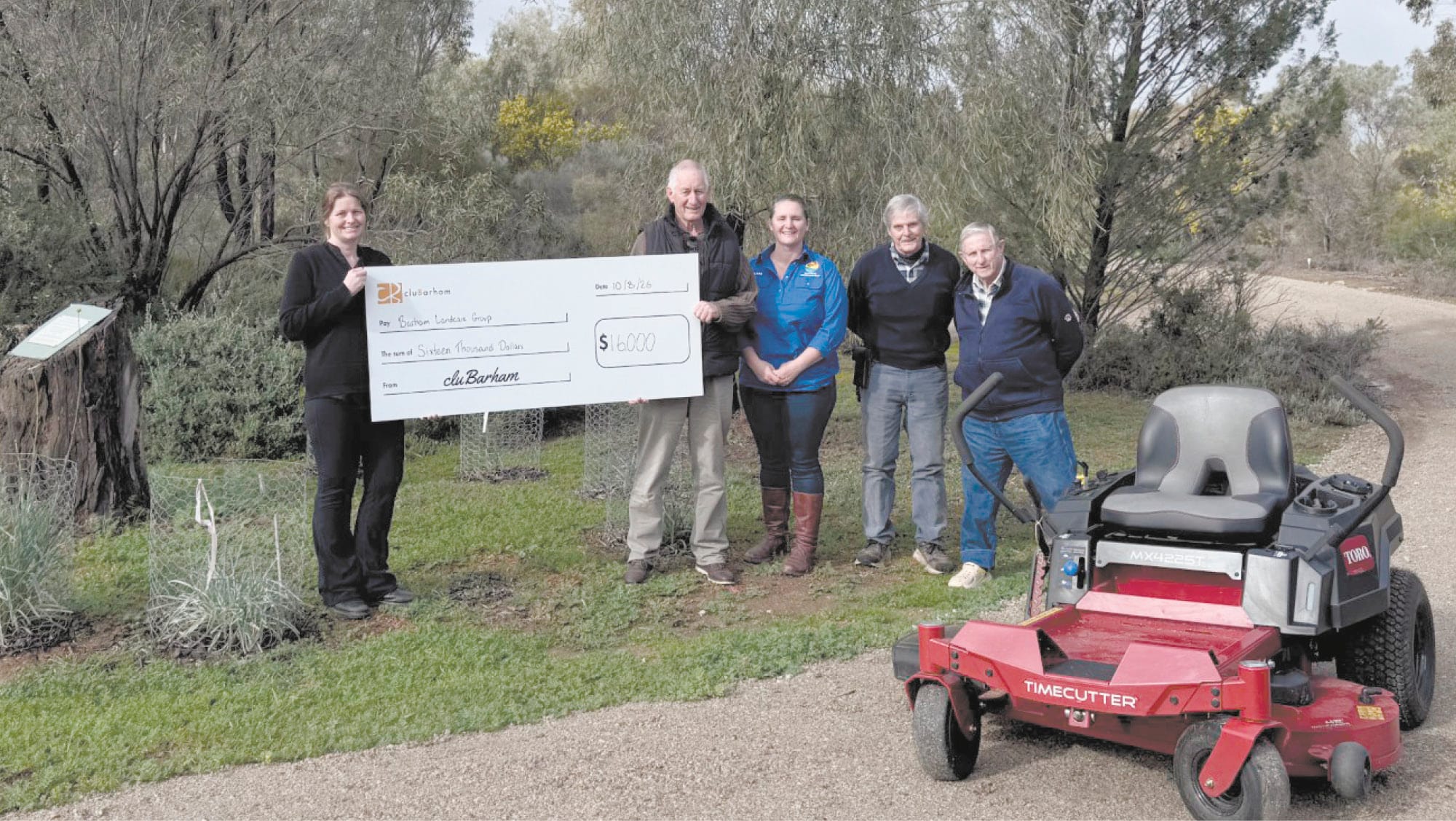 CluBarham Continues Commitment to Community with $16,000 Donation to Barham Landcare