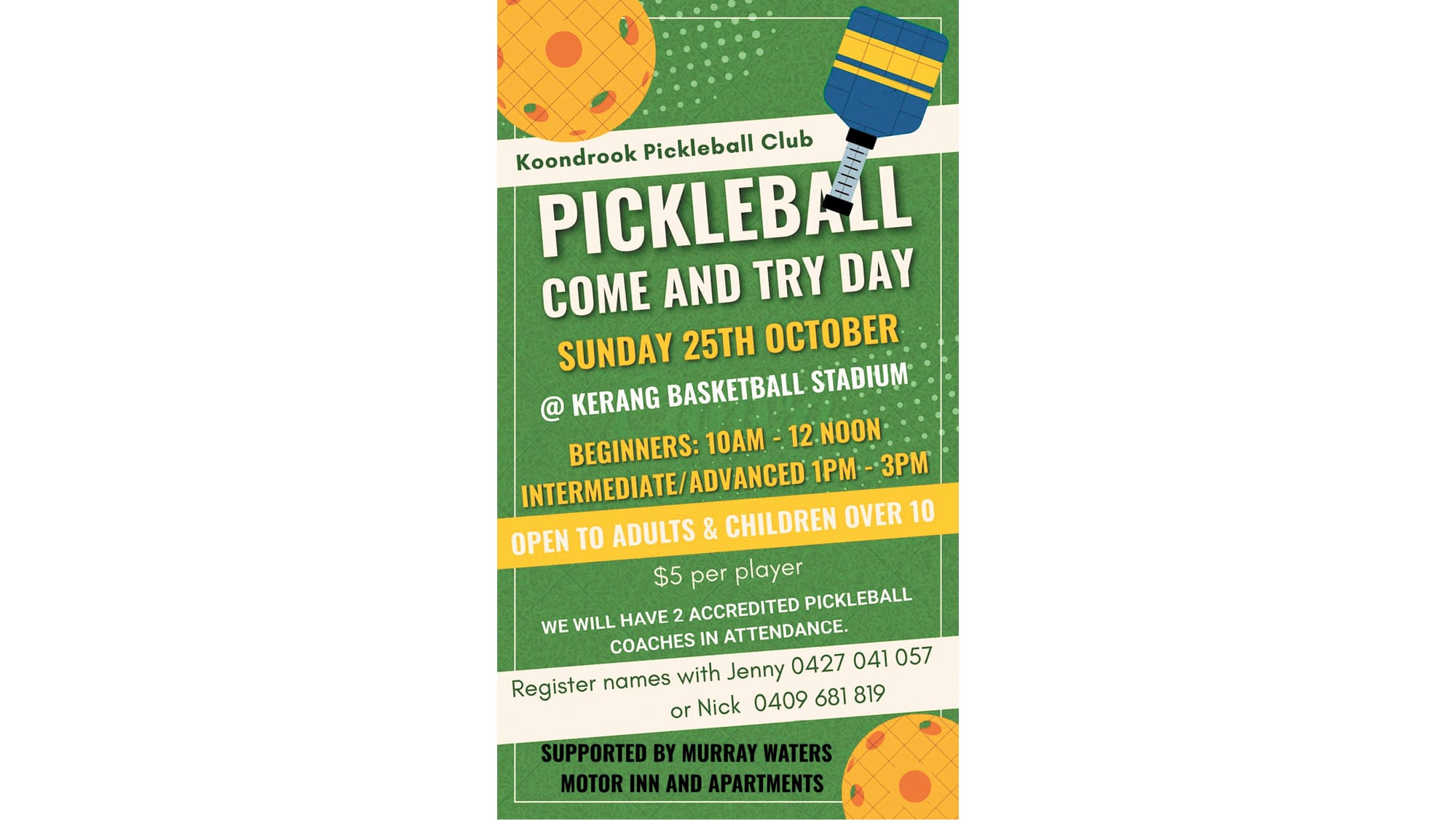 Koondrook Pickleball Club Inc. “Come and Try” Day