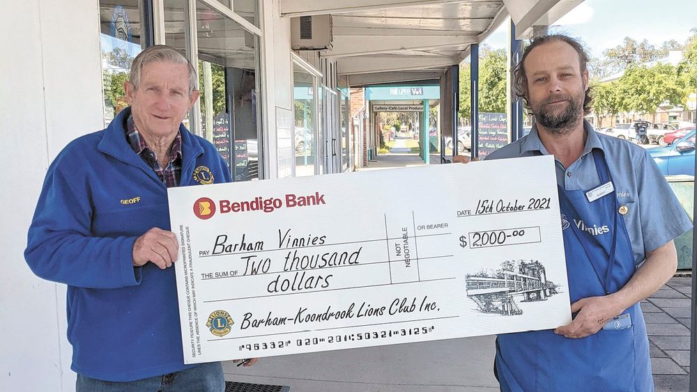 B-K Lions Club Presents Cheque to Barham Vinnies post image
