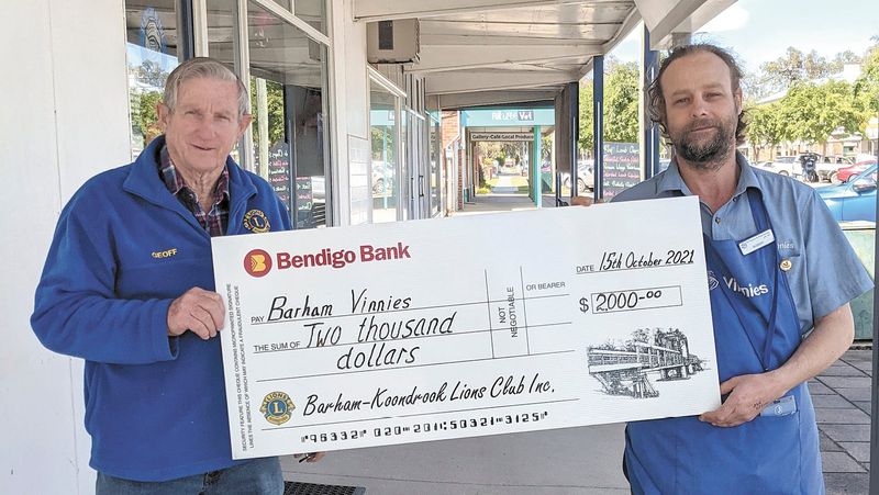 B-K Lions Club Presents Cheque to Barham Vinnies post image