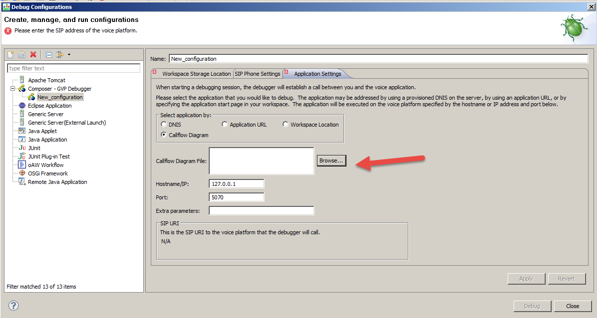 Debug App Options