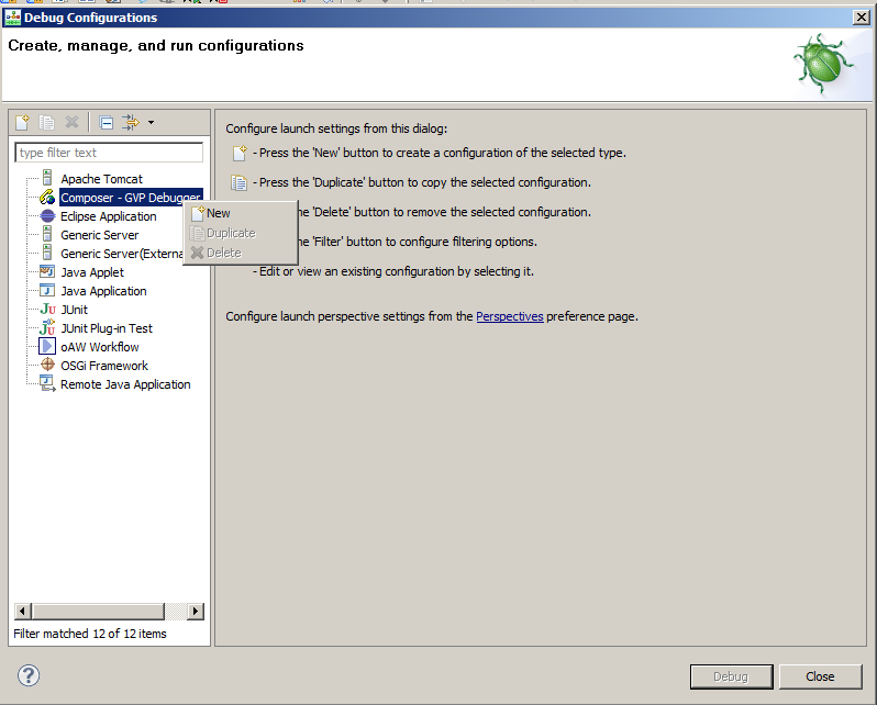 Debug Configuration