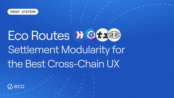 Eco Routes: Settlement Modularity for the Best Cross-Chain UX