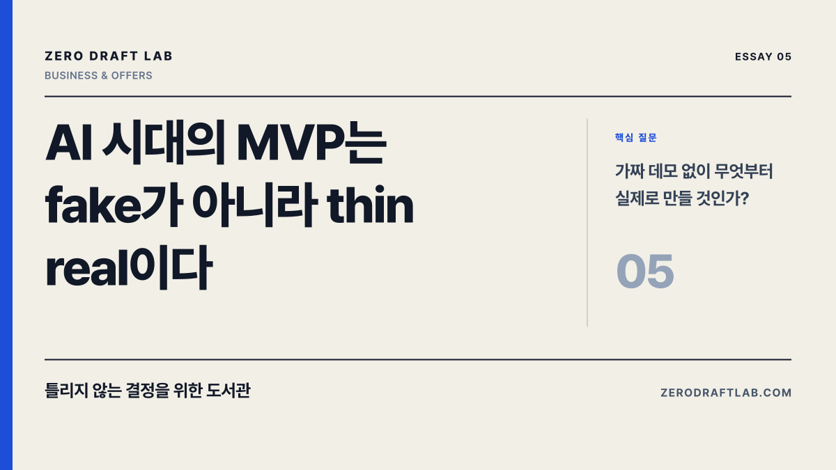 AI 시대의 MVP는 fake가 아니라 thin real이다