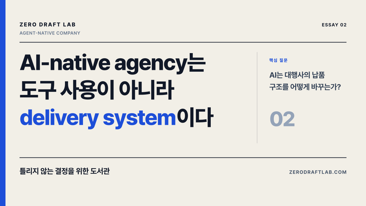 AI-native agency는 도구 사용이 아니라 delivery system이다