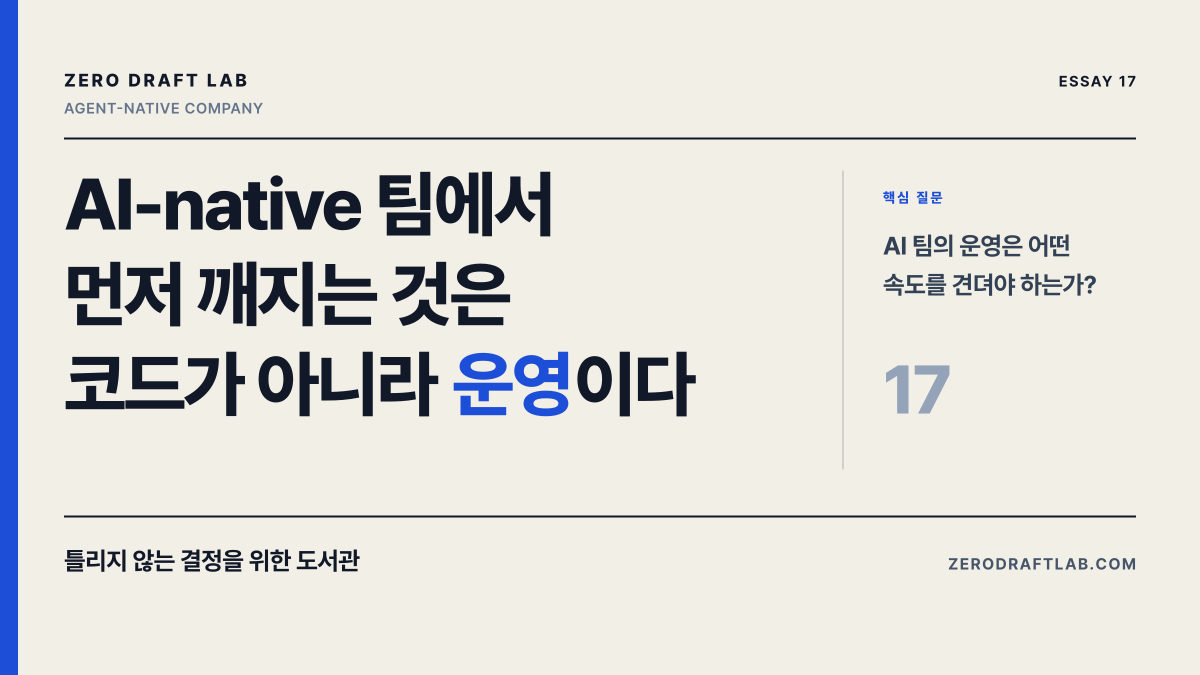 AI-native 팀에서 먼저 깨지는 것은 코드가 아니라 운영이다