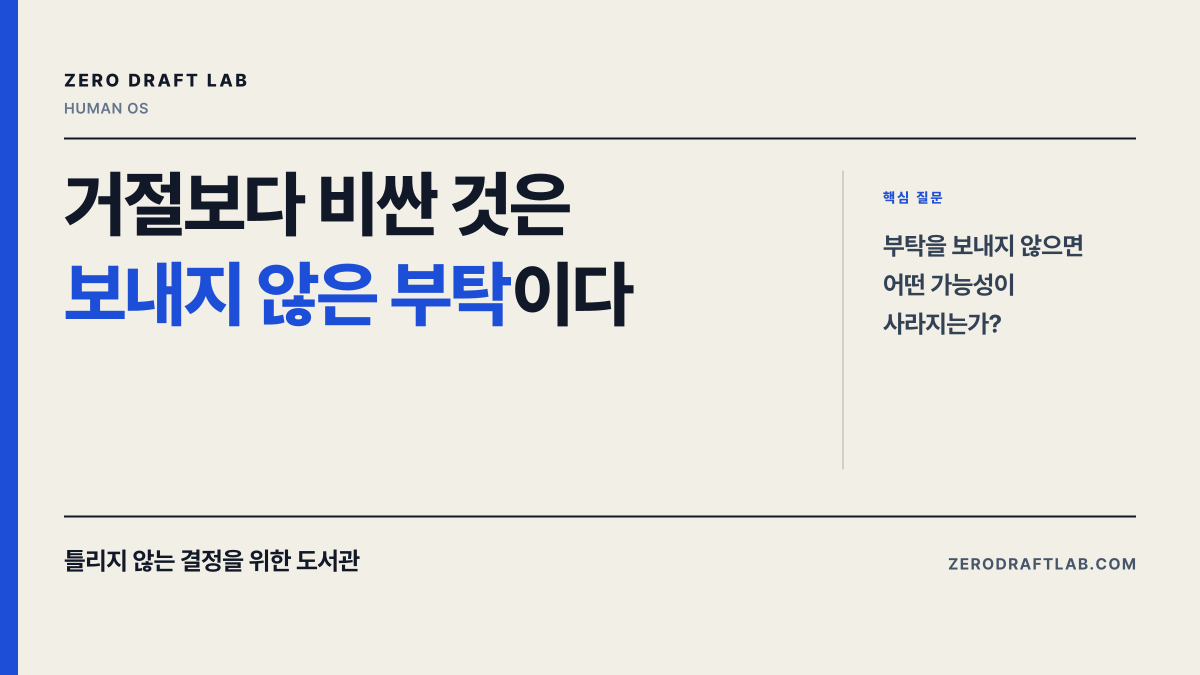 거절보다 비싼 것은 보내지 않은 부탁이다