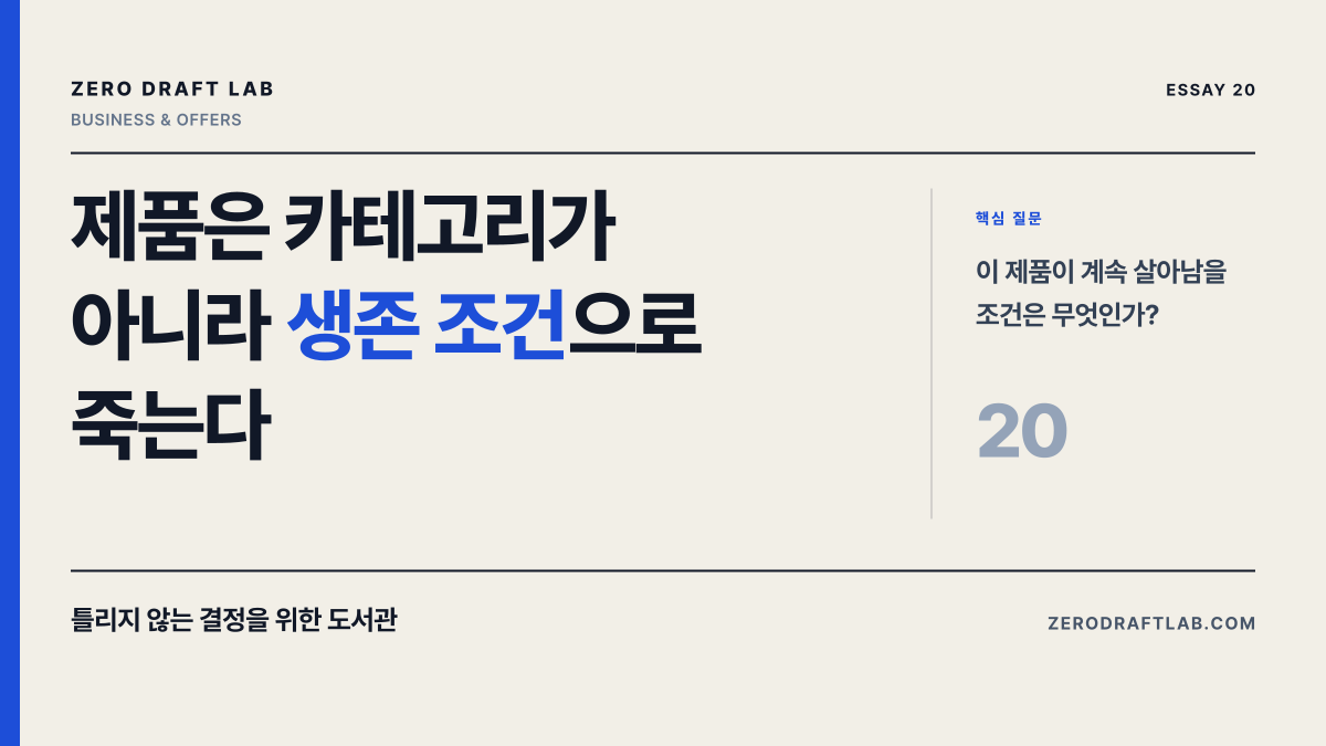 제품은 카테고리가 아니라 생존 조건으로 죽는다