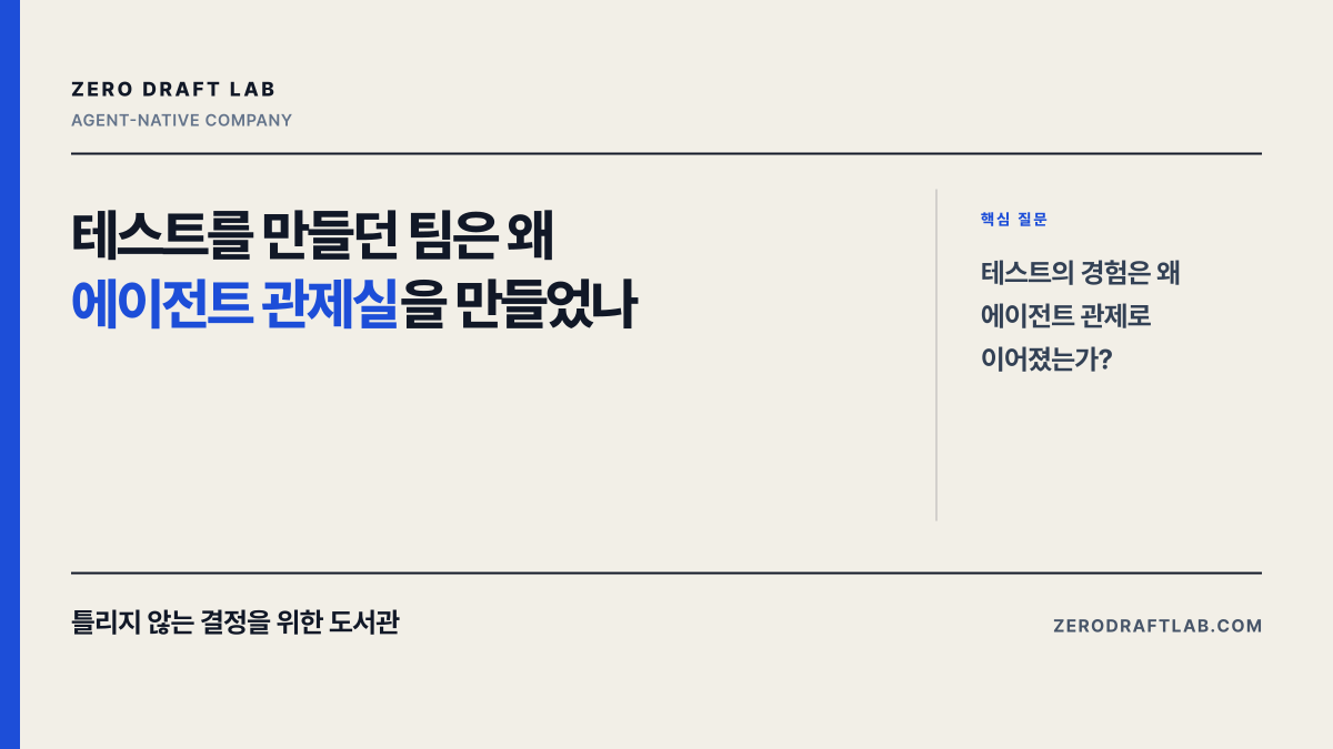 테스트를 만들던 팀은 왜 에이전트 관제실을 만들었나