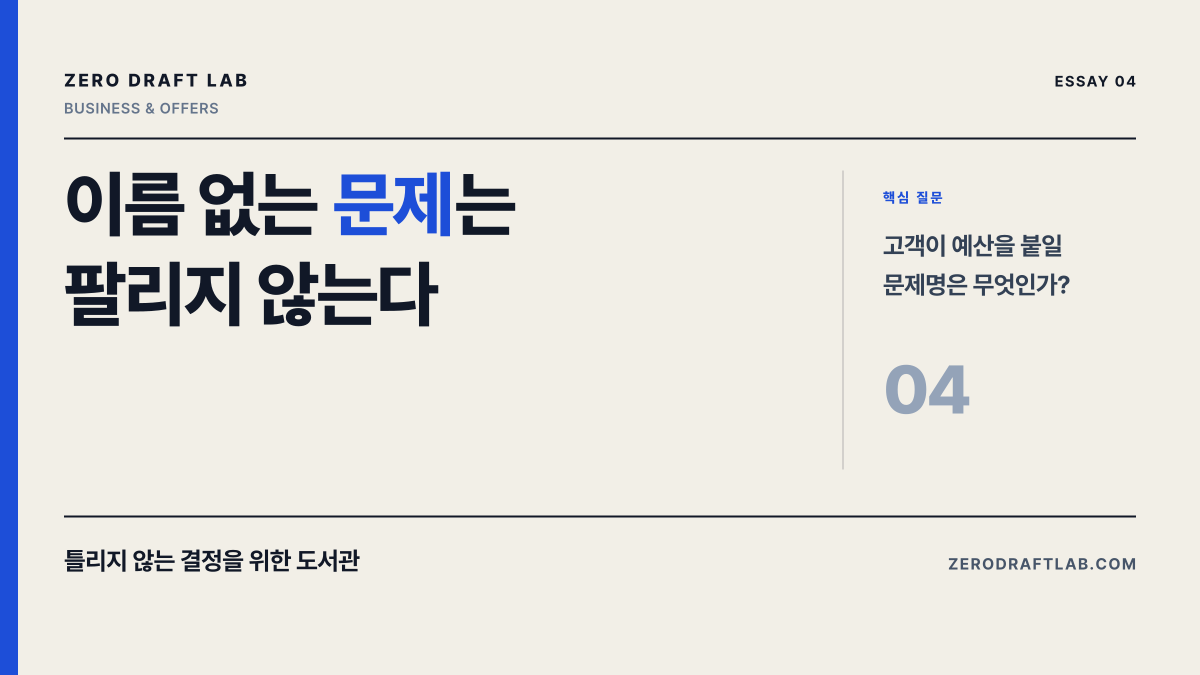 이름 없는 문제는 팔리지 않는다