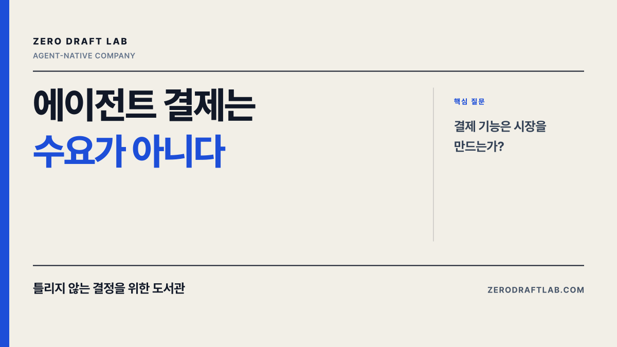 에이전트 결제는 수요가 아니다