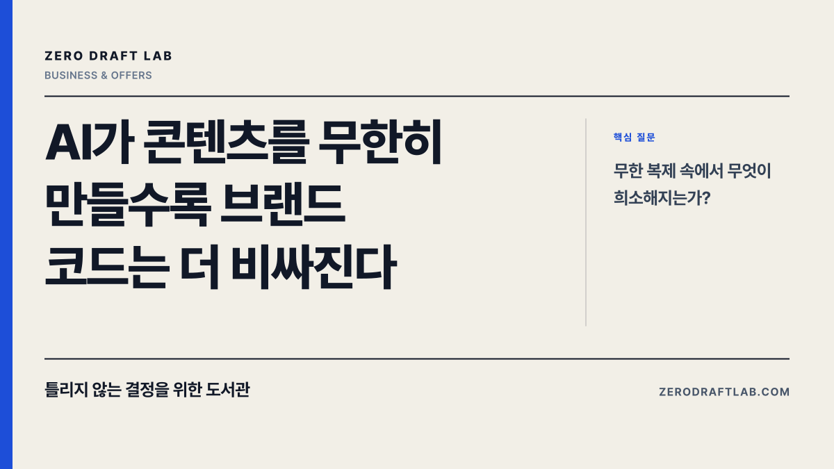 AI가 콘텐츠를 무한히 만들수록 브랜드 코드는 더 비싸진다