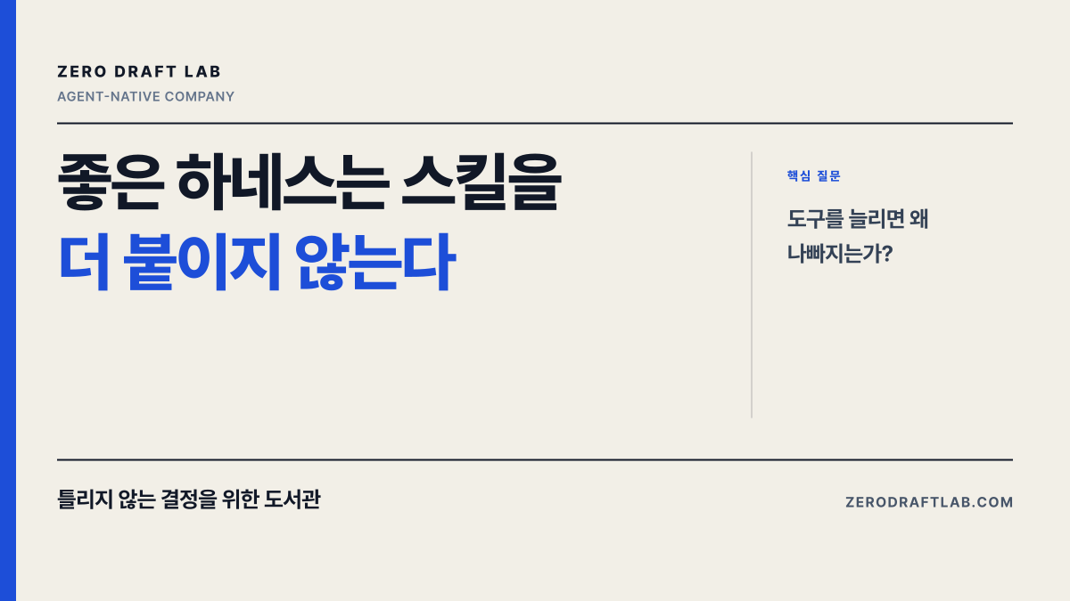 좋은 하네스는 스킬을 더 붙이지 않는다