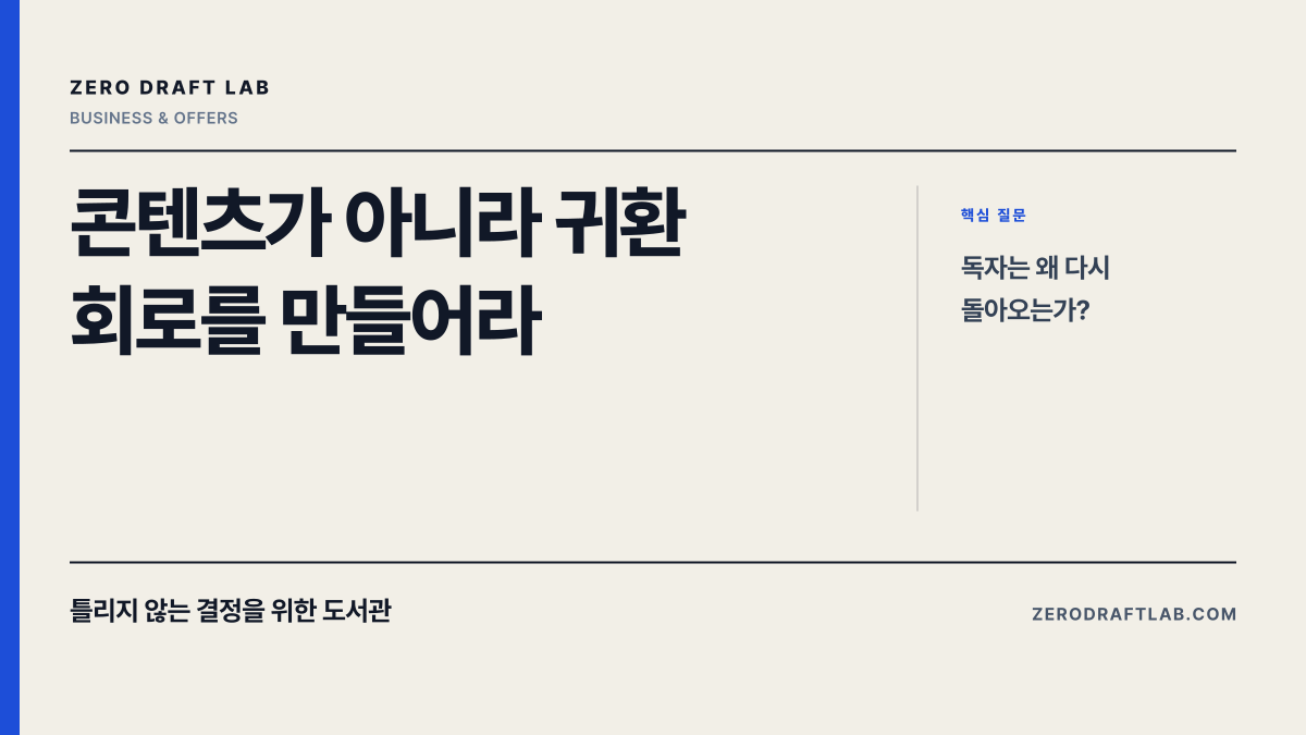 콘텐츠가 아니라 귀환 회로를 만들어라