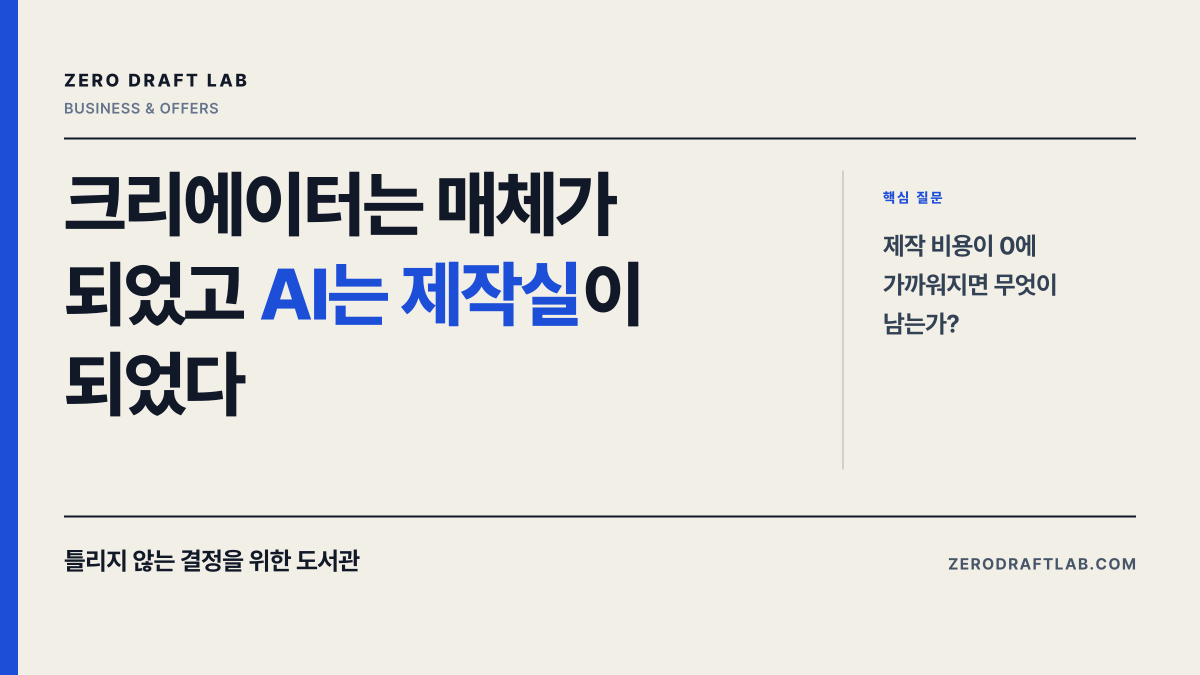 크리에이터는 매체가 되었고 AI는 제작실이 되었다