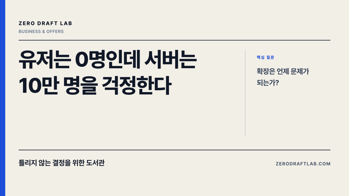 유저는 0명인데 서버는 10만 명을 걱정한다