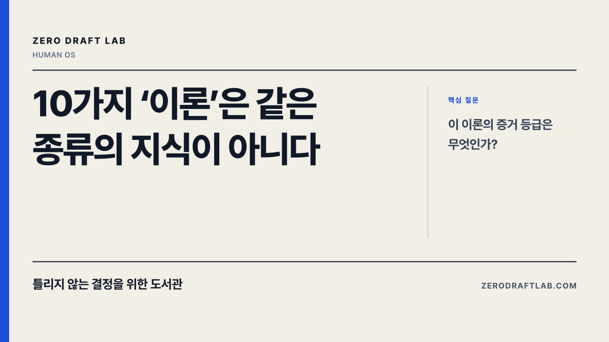 10가지 ‘이론’은 같은 종류의 지식이 아니다
