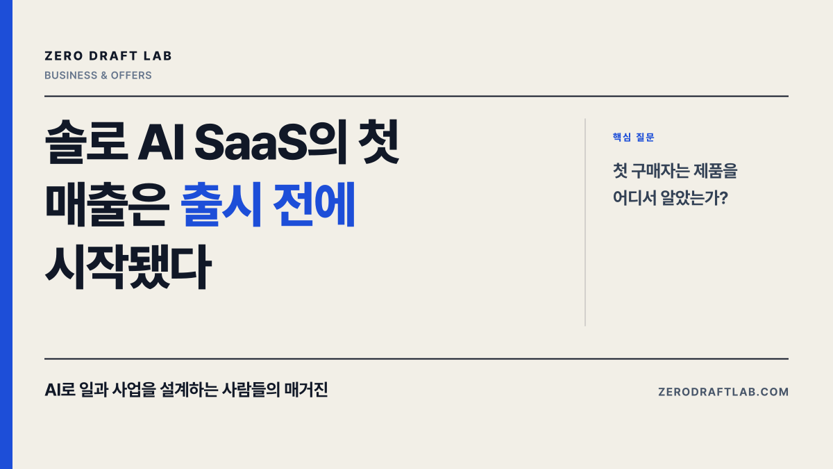 솔로 AI SaaS의 첫 매출은 출시 전에 시작됐다