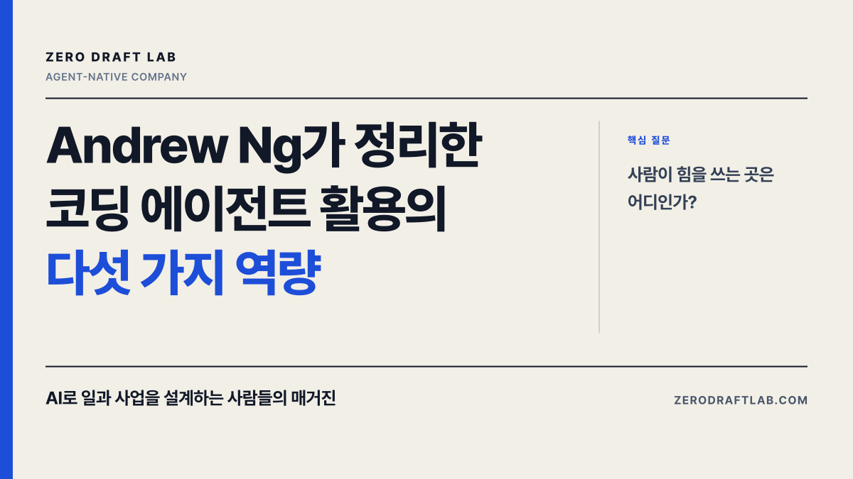 Andrew Ng가 정리한 코딩 에이전트 활용의 다섯 가지 역량