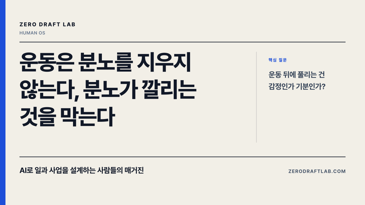 운동은 분노를 지우지 않는다, 분노가 깔리는 것을 막는다