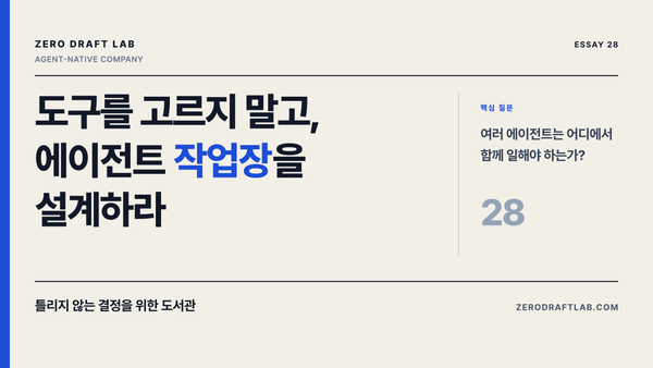 도구를 고르지 말고, 에이전트 작업장을 설계하라