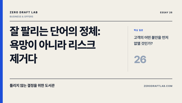 잘 팔리는 단어의 정체: 욕망이 아니라 리스크 제거다