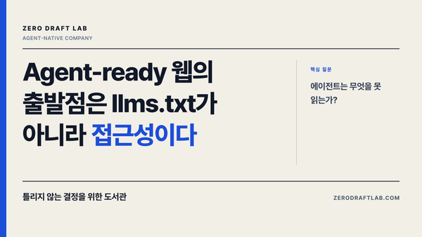 Agent-ready 웹의 출발점은 llms.txt가 아니라 접근성이다