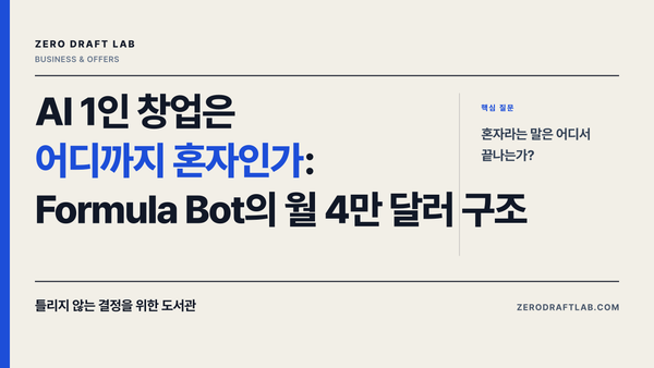 AI 1인 창업은 어디까지 혼자인가: Formula Bot의 월 4만 달러 구조