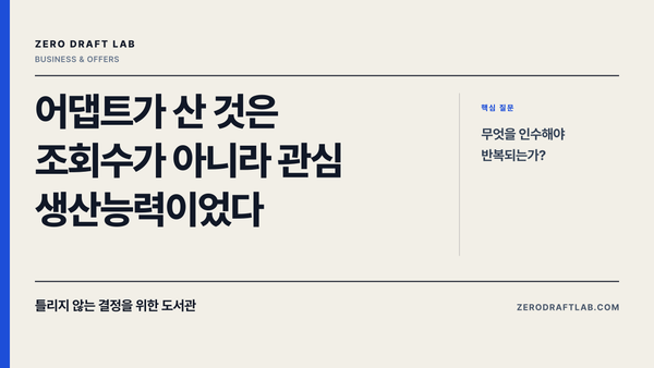 어댑트가 산 것은 조회수가 아니라 관심 생산능력이었다